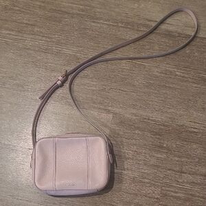 Fossil Light Pink Box Leather Crossbody Bag